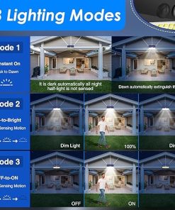 5 Pack Solar Fence Lights Outdoor Motion Sensor LED Security Lights 2