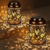 2 Pack Solar Lanterns Waterproof Outdoor Hummingbird Garden Decor