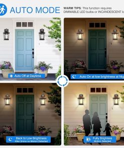 VIANIS Motion Sensor Outdoor Wall Lights with Clear Glass Shade 2