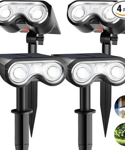 Outdoor Solar Spot Lights Waterproof 4 Pack with 3 Lighting Modes