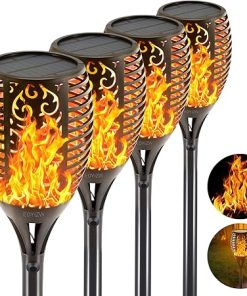 Outdoor Solar Flickering Flame Lights for Garden Patio Landscape 2
