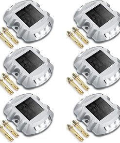 Upgraded Solar Driveway Marker Lights 6-Pack Waterproof LED Deck 2