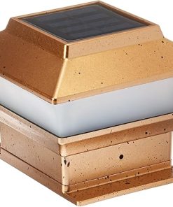 Copper Solar LED Post Cap Lights for Outdoor Garden 8 Pack