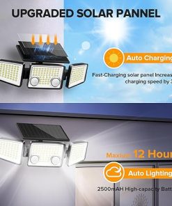 UME Solar Outdoor Lights 3000 Lumen 152 LED Motion Sensor 4 Pack 2