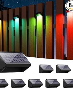 Solar Color Changing Fence Lights Outdoor IP65 Waterproof 8 Pack