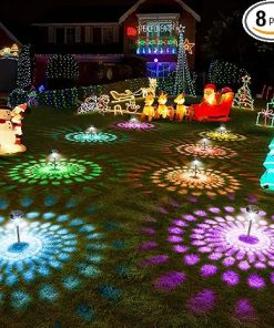 8 Pack Solar Pathway Lights Outdoor Waterproof IP67 Color Changing LED