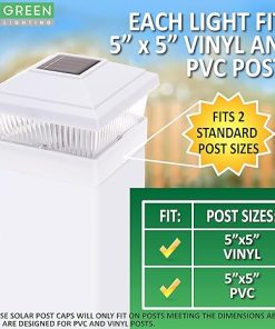 Solar Post Cap Lights for 5×5 PVC Vinyl Outdoor 12 Pack Bright LED 2