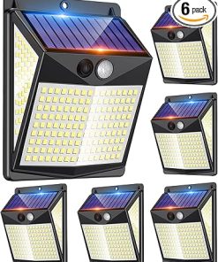 Solar Motion Sensor Lights 238 LED Outdoor Waterproof IP65 6 Pack