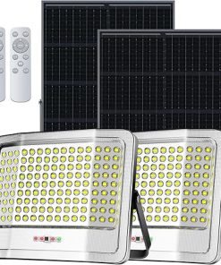 2000W Solar Flood Lights Outdoor Waterproof with Remote and Motion Sensor