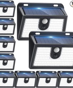 10 Packs Solar Motion Sensor Lights Super Bright Waterproof Outdoor