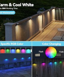 Bridika Solar Fence Lights Outdoor Waterproof LED for Backyard 8 Pack 2