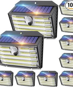 CLAONER 10 Pack Solar Outdoor Lights Wireless Motion Sensor Security
