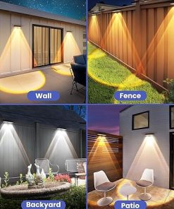 10 Pack Solar Fence Lights Outdoor IP65 Waterproof LED Deck Lighting 2