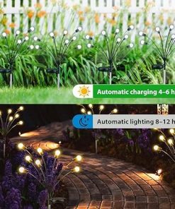 Updated 10 Pack Solar Garden Firefly Lights for Outdoor Decor 2