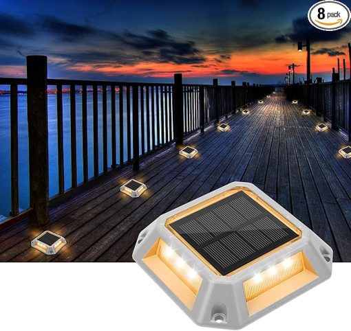 VOLISUN Solar Driveway Lights 8-Pack Waterproof Outdoor Step Light