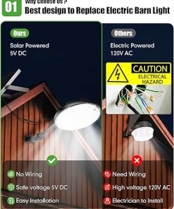 Ropelux 3500LM Solar Barn Lights with Motion Sensor Remote 2Pack 2