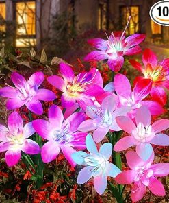 Aukora Solar Garden Lights 10 Pack Color Changing Outdoor Decor