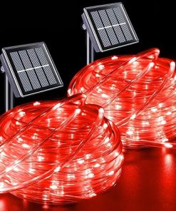 4 Pack Red Green Solar Rope Lights for Party Garden Holiday 2