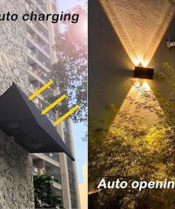 2Pack Solar Wall Lights Warm White Waterproof Outdoor Sconce 2