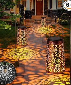 Outdoor Solar Lanterns for Patio Garden Decorative Lights 6 Pack