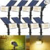 LED Solar Spot Lights Outdoor Waterproof Adjustable Landscape 8 Pack