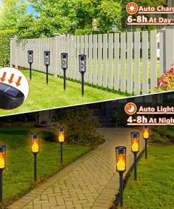 12 Pcs Waterproof Solar Flame Torches Outdoor Garden Lights 2