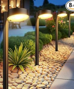 8 Pack Solar Pathway Lights Waterproof LED Garden Walkway Lights