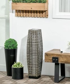 Outsunny Solar Floor Lamp Outdoor Lantern Decorative Driveway Light 2