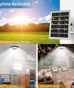Solar Shed Light 180LED Dual Head Outdoor Indoor Motion Sensor Remote 2