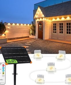 50FT Solar Powered Outdoor Lights 3000K IP68 Waterproof for Events