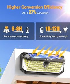 TECKNET 4200Lm LED Solar Motion Lights Waterproof 4 Pack Outdoor 2