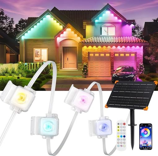 49.2FT 30LED Solar Permanent Roof Lights in RGB Colors - Image 2