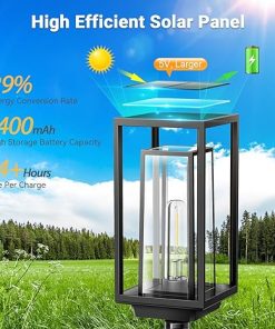 Outdoor Solar Pathway Lights Waterproof 4 Pack with Auto On Off 2