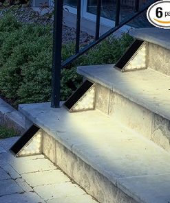Pure Garden Solar Step Lights 6-Pack LED Waterproof Outdoor Lighting