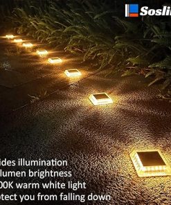 Solar Step Lights Warm White Waterproof Lights for Garden Patio 8 Pack 2