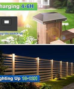 Outdoor Solar Post Cap Lights 8 Pack Waterproof for 4×4 Posts 2