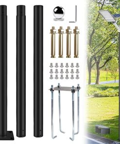 10 Ft Tall Outdoor Adjustable Heavy Duty Metal Street Light Pole