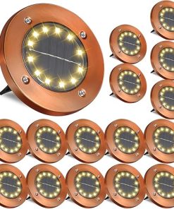 Outdoor Waterproof Solar Ground Lights 12 LED Pack for Garden Pathway