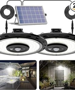 Dual Head Solar Lights for Indoor Outdoor Use, 3000LM IP65 Security