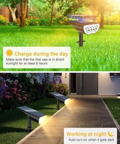 Baxia Technology 100 LED Solar Motion Sensor Lights 2 Pack Warm White 2