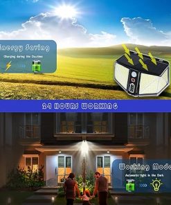 Outdoor Solar Lights 410LED 2800 Lumens Wide Angle 3 Modes 2 Pack 2