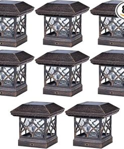 Solar Post Cap Lights Waterproof LED for 3.5×3.5 to 5×5 Posts