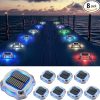 Solar Deck Dock Lights 8 Pack Color Changing Waterproof Outdoor Use