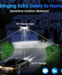 1800LM Solar Motion Sensor Lights with Remote Control for Outdoors 2