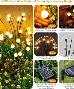 ASMAD Solar Lights Outdoor 8-Pack 64 LEDs Unique Garden Decor 2