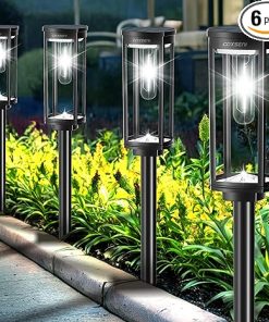 Bright Waterproof Solar Pathway Lights 6 Pack for Outdoor Use