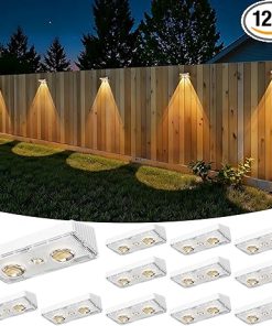 Bridika Solar Fence Lights 12 Pack Waterproof LED Lights for Outdoors