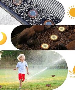 Outdoor Waterproof Solar Ground Lights 12 LED Pack for Garden Pathway 2