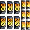 Solar Powered Outdoor Lamp Set of 4 Natural Wicker LED Lights 4