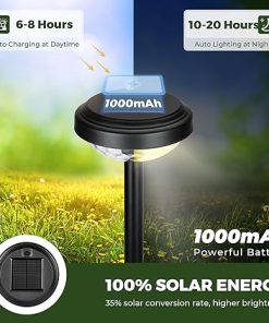 8 Pack Solar Pathway Lights Outdoor Waterproof IP67 Color Changing LED 2